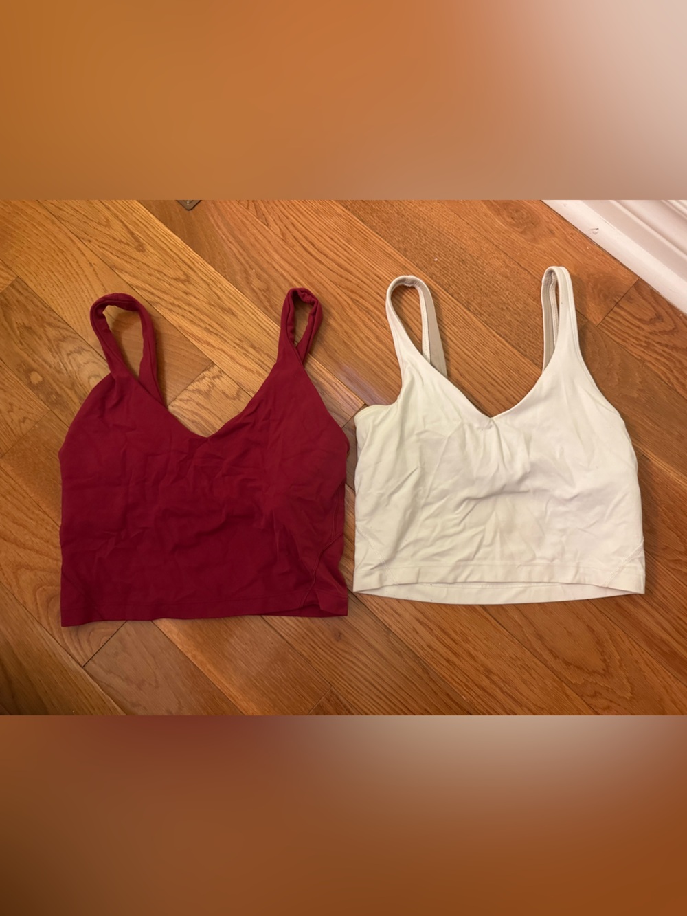 2 lululemon Align Tank Tops - Pomegranate & White